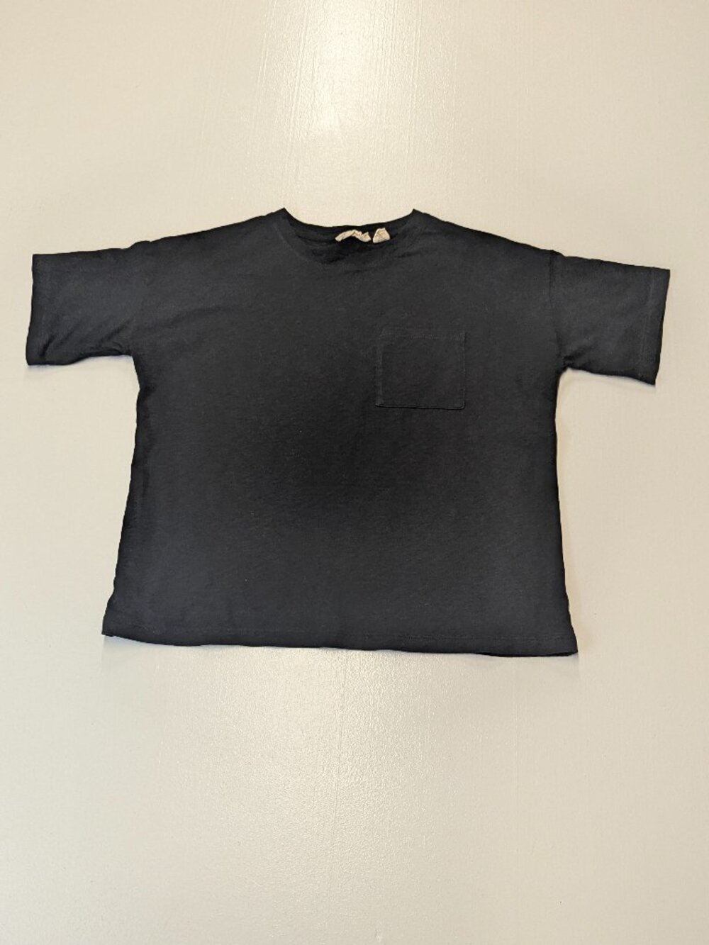 Christian Siriano N.Y. Black Cropped Pocket Tee Size XS